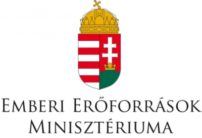A képen az Emberi Erőforrások Minisztériuma logója látható, mely a magyar címer
